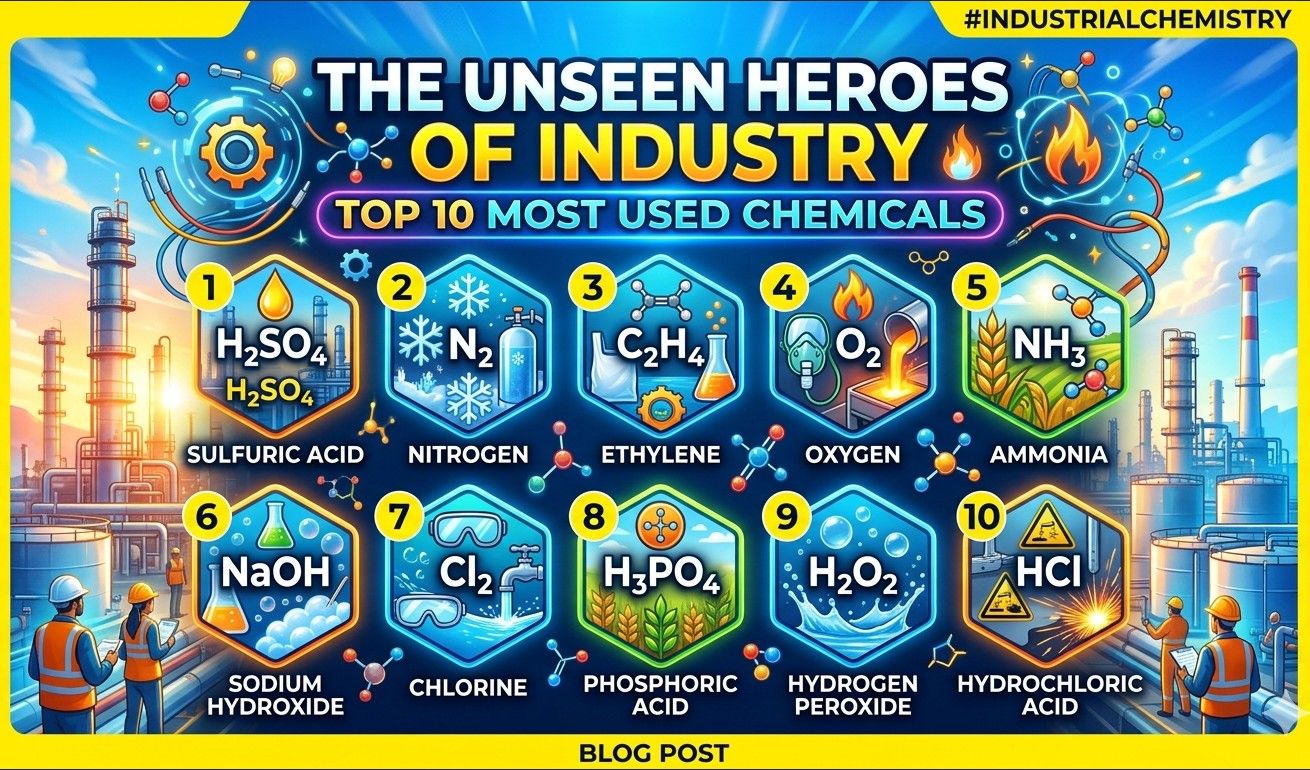 Unsung Heroes of Industry: The Top 10 Most Used Chemicals Globally