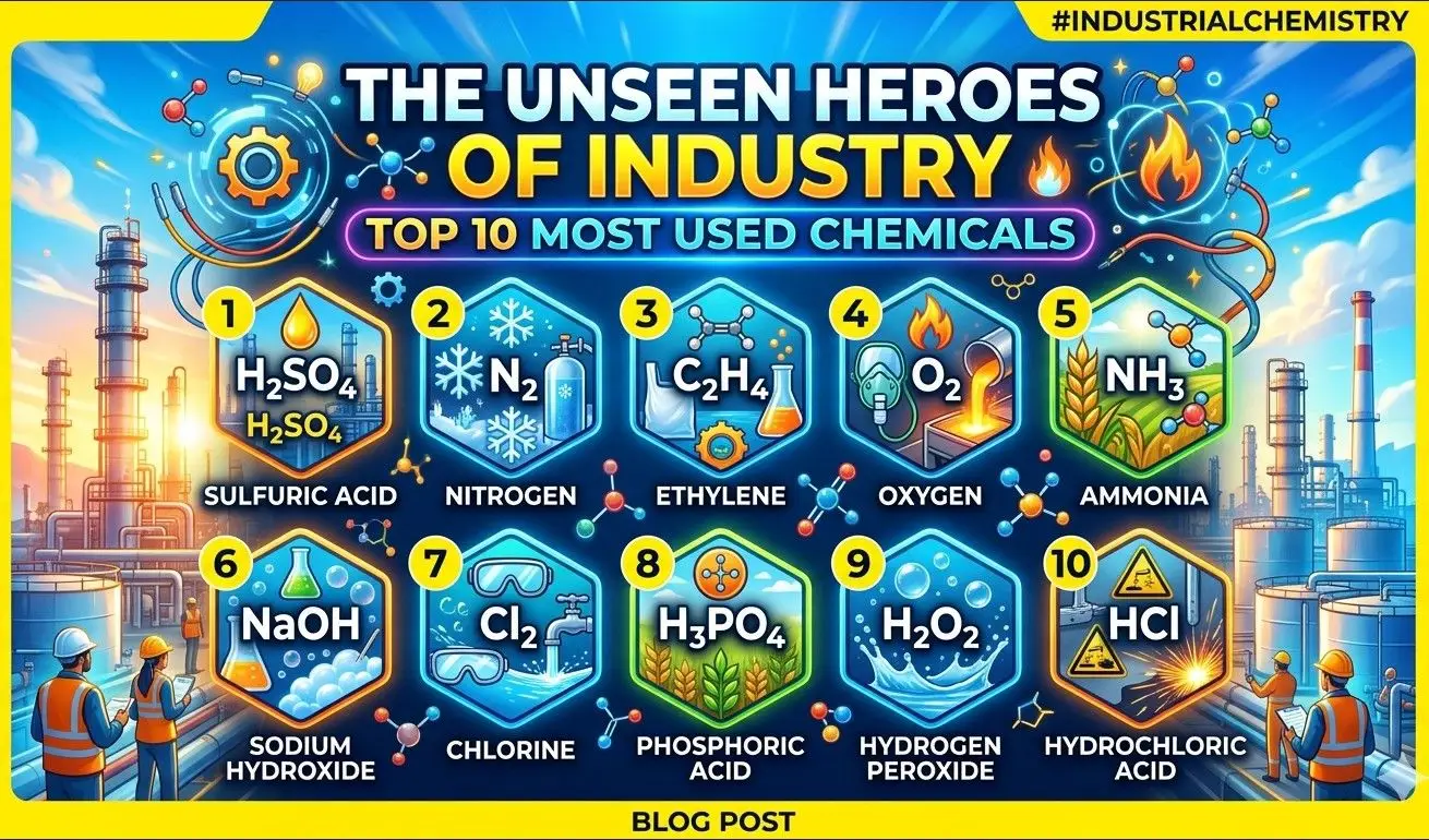 Unsung Heroes of Industry: The Top 10 Most Used Chemicals Globally